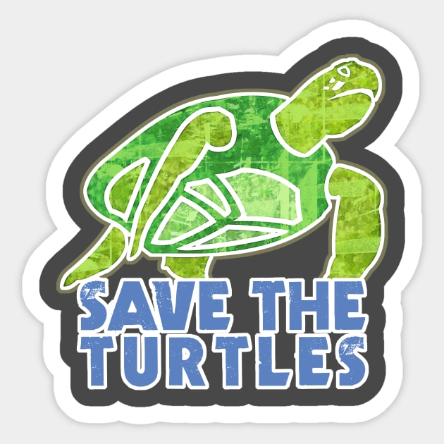 Save the Turtles Sticker by evisionarts